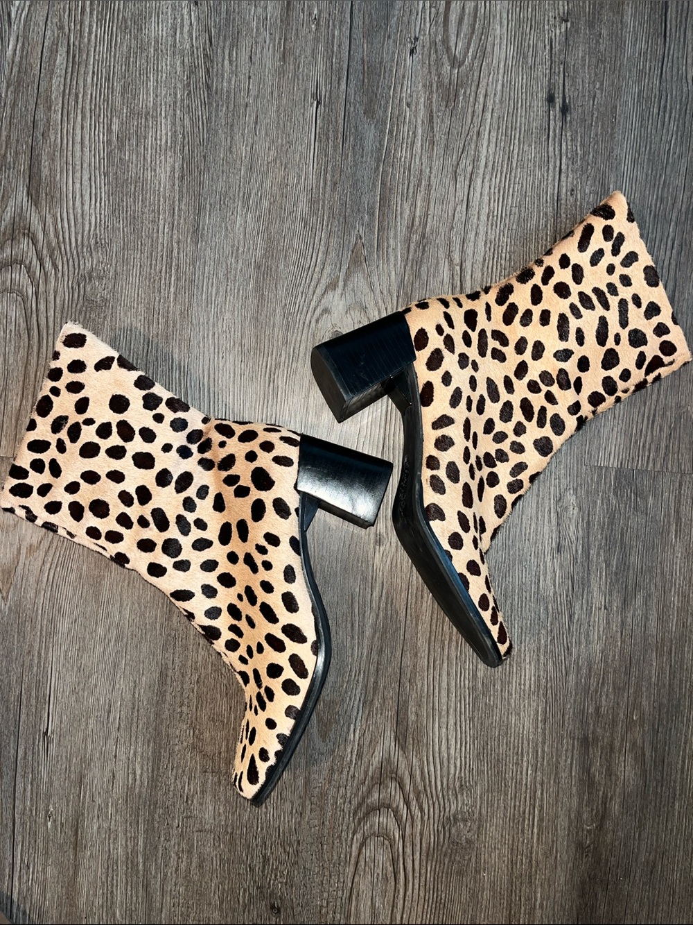 FRANCO SARTO Leopard Print Ankle Boots